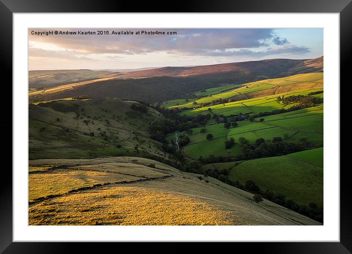  A September evening in the High Peak, Derbyshire Framed Mounted Print by Andrew Kearton