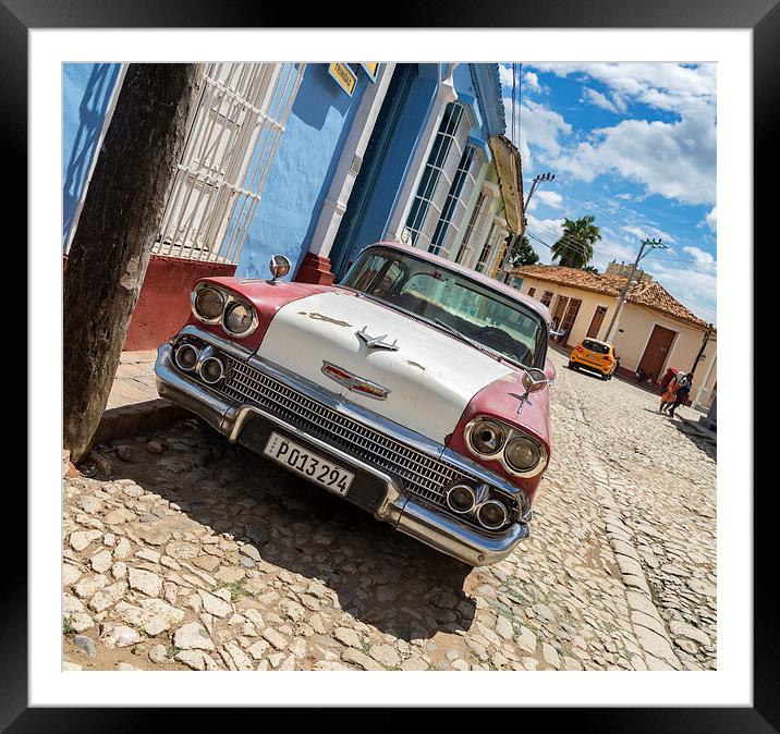 Trinidad City - classic car Framed Mounted Print by Gail Johnson