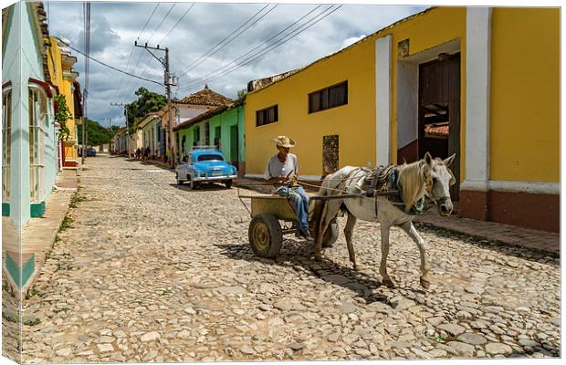 Trinidad City - horse and cart Canvas Print by Gail Johnson