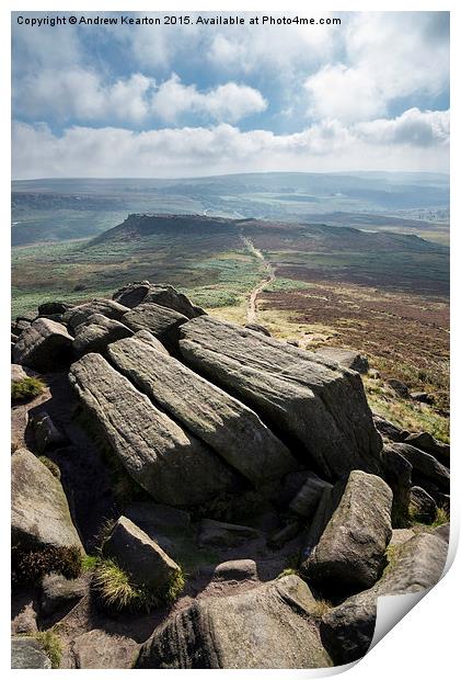  Carl Wark from Higger Tor, Derbyshire, England Print by Andrew Kearton