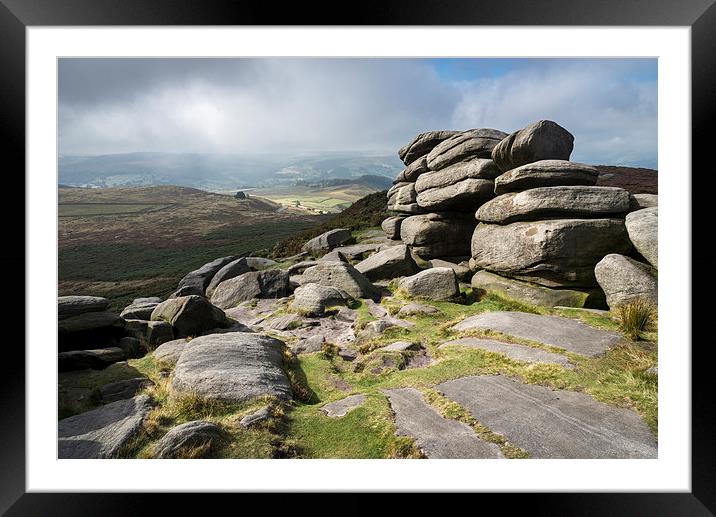  View from Higger Tor, Peak District, Derbyshire Framed Mounted Print by Andrew Kearton