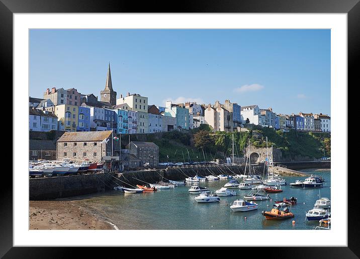 Boats in Tenby Harbour. Wales, UK. Framed Mounted Print by Liam Grant