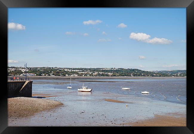 Boats in the bay. Mumbles, Wales, UK. Framed Print by Liam Grant