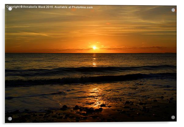  Sunset at the Beach. Acrylic by Annabelle Ward