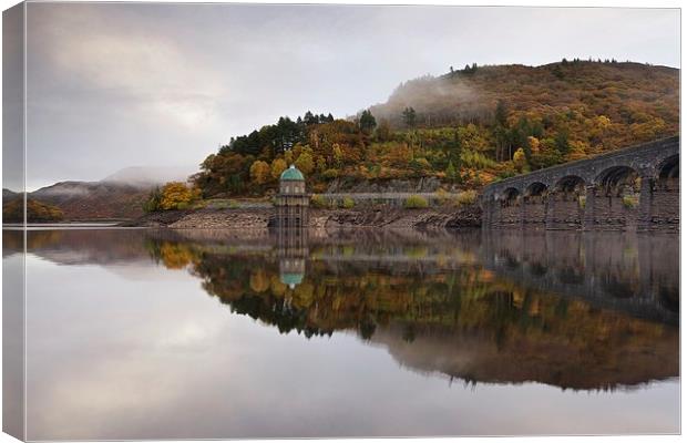  Autumn mist in the Elan Valley Canvas Print by Stephen Taylor