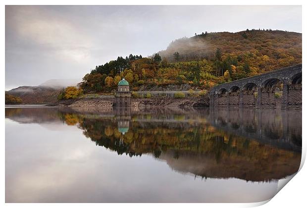  Autumn mist in the Elan Valley Print by Stephen Taylor