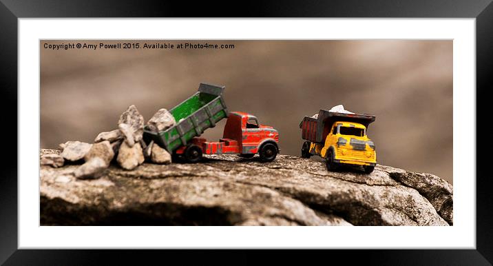  Dumper trucks at work Framed Mounted Print by Amy Powell