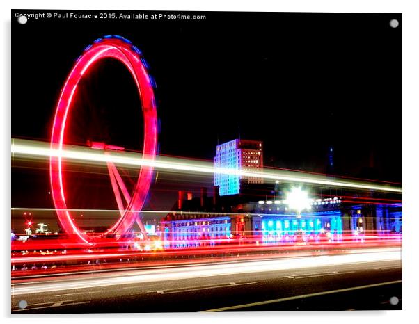  London Eye at night .  Acrylic by Paul Fouracre