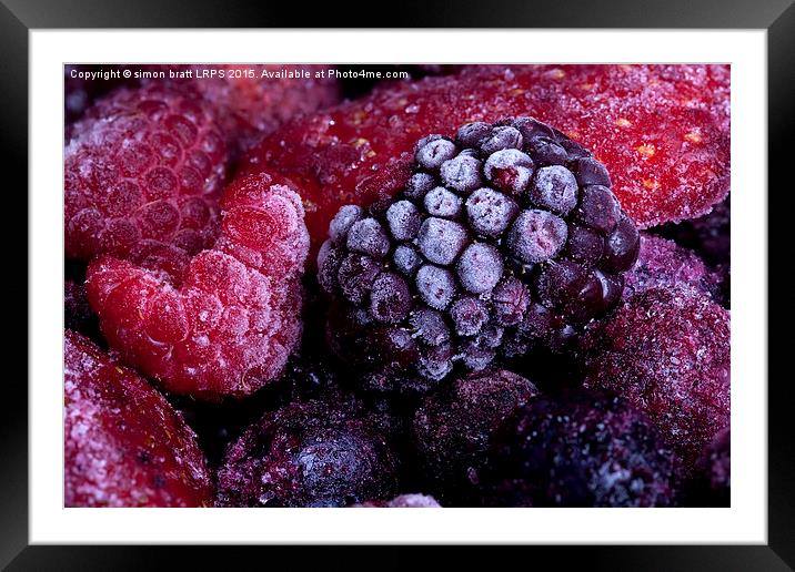Frozen summer fruits macro Framed Mounted Print by Simon Bratt LRPS