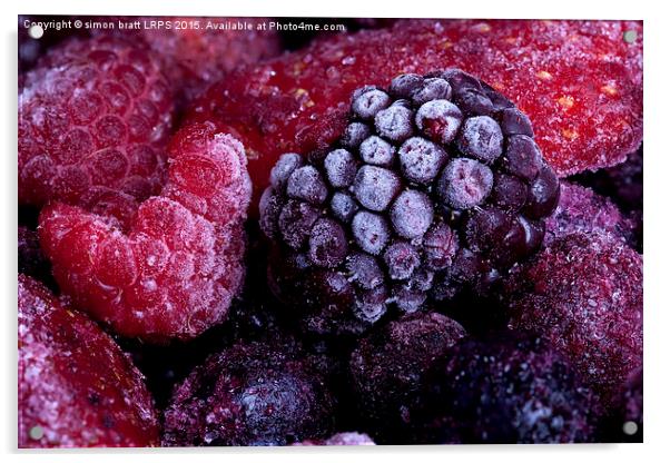 Frozen summer fruits macro Acrylic by Simon Bratt LRPS