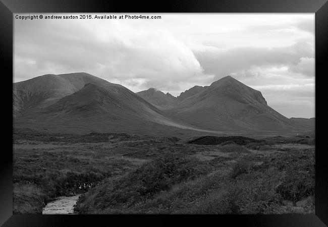HILLS OF SKYE Framed Print by andrew saxton