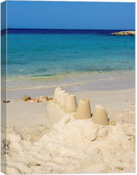 Curacao beach sandcastle Canvas Print by Gail Johnson
