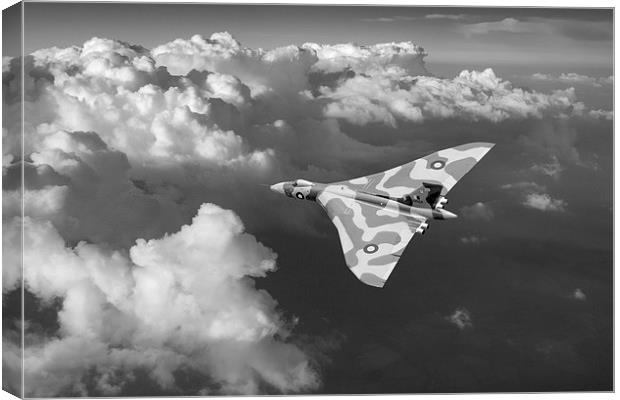 Vulcan catching the light black and white version Canvas Print by Gary Eason