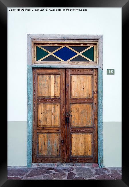  Old Spanish door, Tenerife Framed Print by Phil Crean