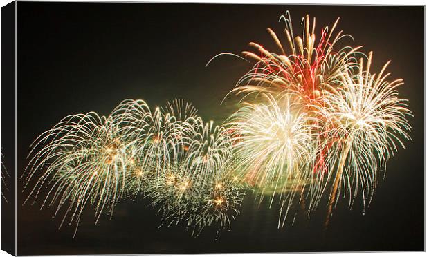  Firework Panorama Canvas Print by David McCulloch