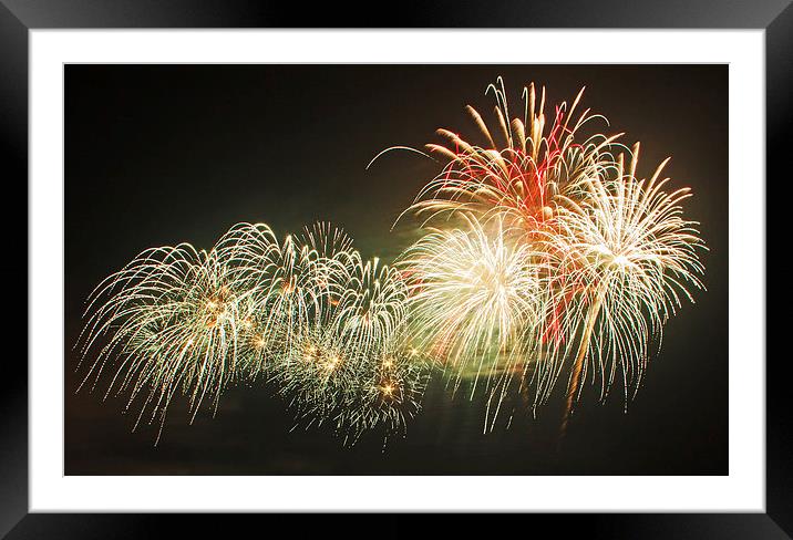  Firework Panorama Framed Mounted Print by David McCulloch
