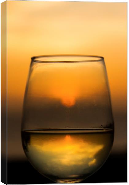  White Wine and sunset Canvas Print by Gail Johnson