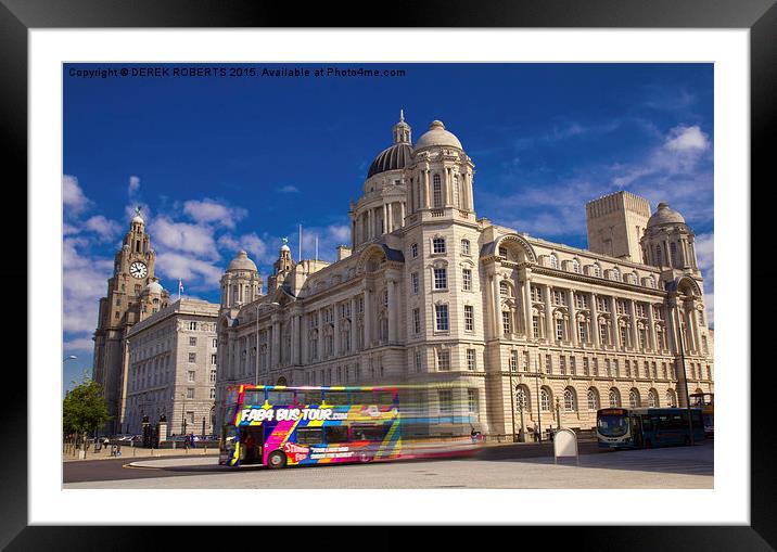  Fab 4 Beatles bus tour Liverpool Framed Mounted Print by DEREK ROBERTS