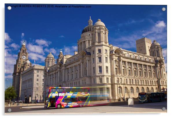  Fab 4 Beatles bus tour Liverpool Acrylic by DEREK ROBERTS