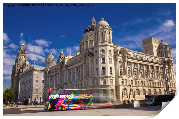  Fab 4 Beatles bus tour Liverpool Print by DEREK ROBERTS