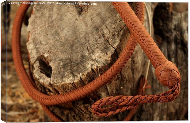 Brown Bullwhip around a tree trunk  Canvas Print by Angelo DeVal