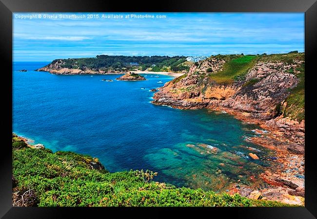  Portelet Bay Framed Print by Gisela Scheffbuch