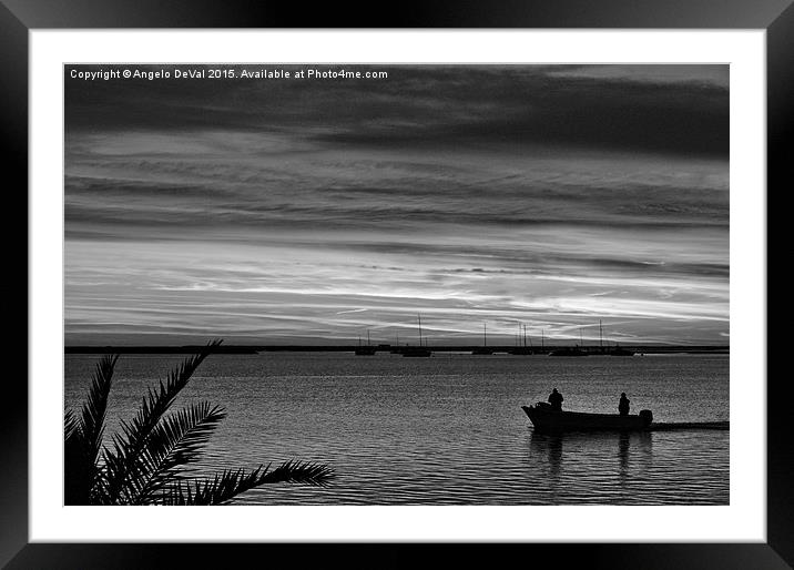Journey at Dusk in Monochrome  Framed Mounted Print by Angelo DeVal