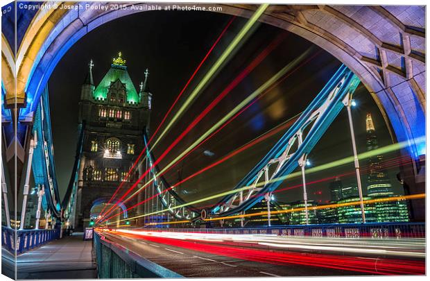  Tower bridge at the speed of light. Canvas Print by Joseph Pooley