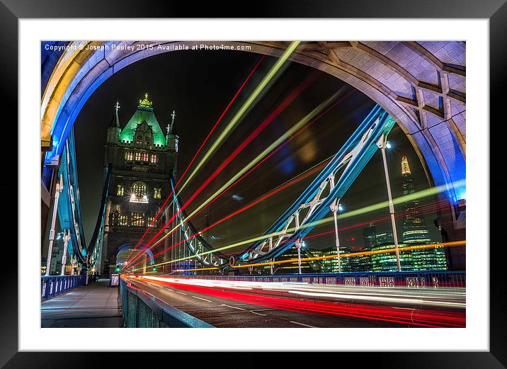  Tower bridge at the speed of light. Framed Mounted Print by Joseph Pooley