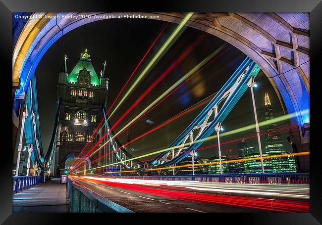  Tower bridge at the speed of light. Framed Print by Joseph Pooley