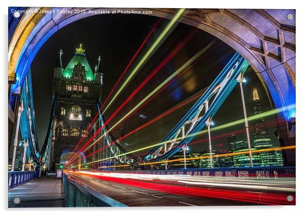  Tower bridge at the speed of light. Acrylic by Joseph Pooley