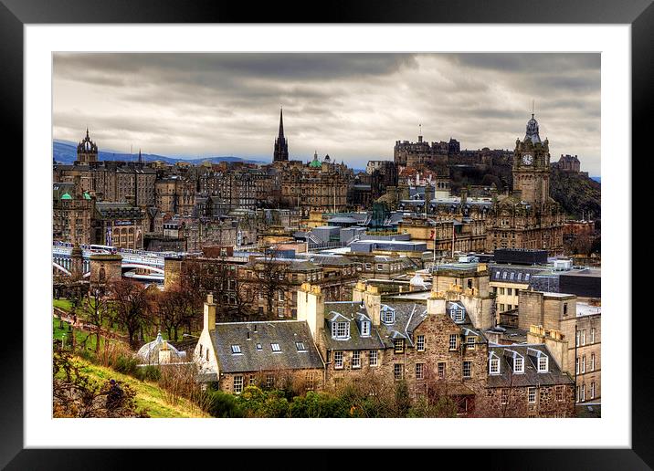 Grey Skies over the Old Town Framed Mounted Print by Tom Gomez