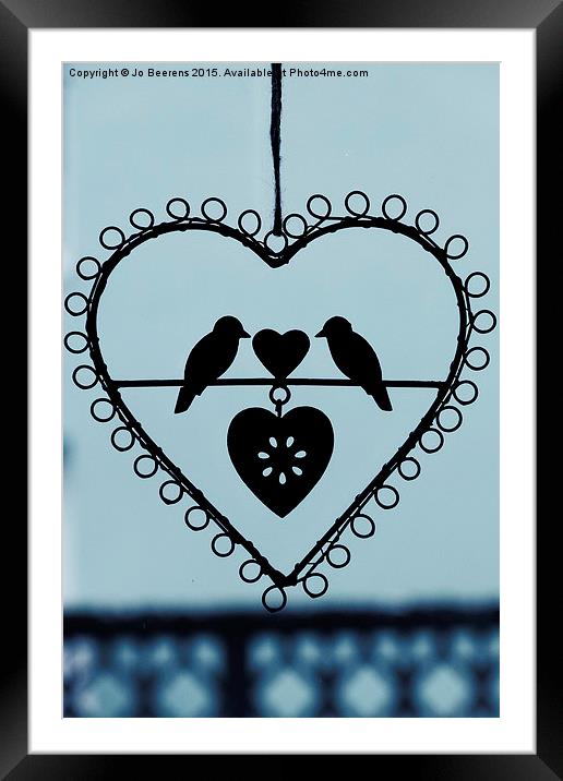 bird heart Framed Mounted Print by Jo Beerens