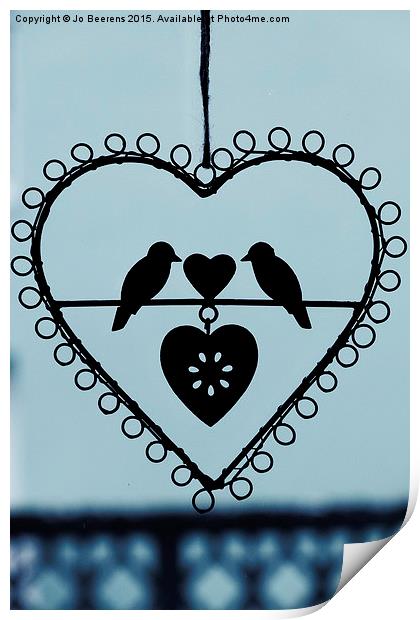 bird heart Print by Jo Beerens