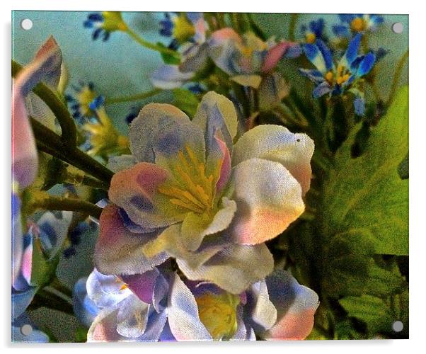  Silk Flower Arrangement  Acrylic by Sue Bottomley