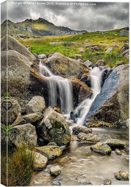 Nant Bochlwyd Waterfall Canvas Print by Adrian Evans