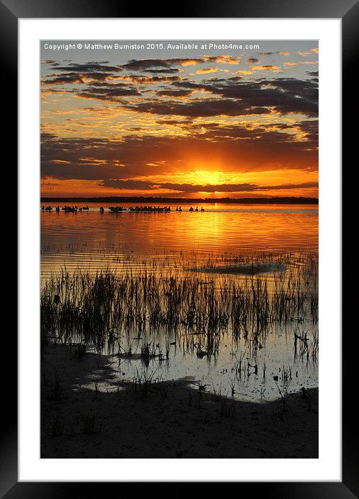  Sunset at Lake Burrumbeet Framed Mounted Print by Matthew Burniston