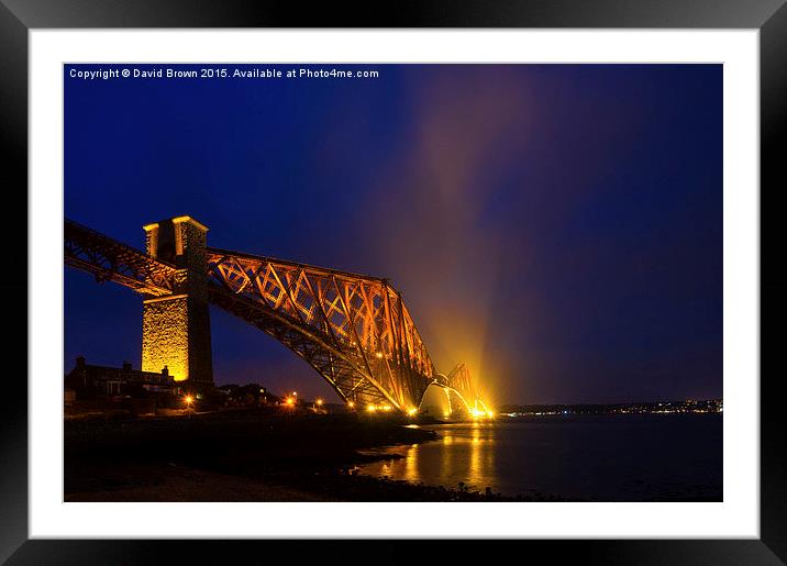 Forth Rail Bridge at Night Framed Mounted Print by David Brown