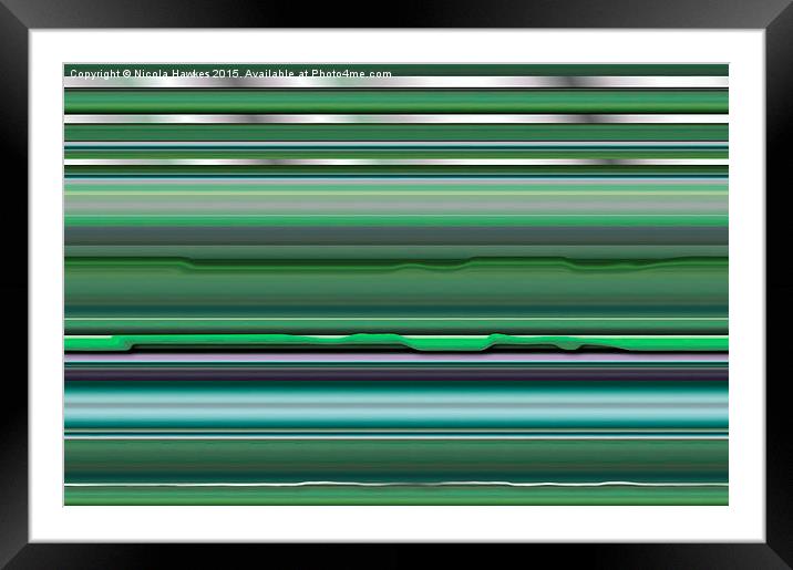  On The Line (green) Framed Mounted Print by Nicola Hawkes