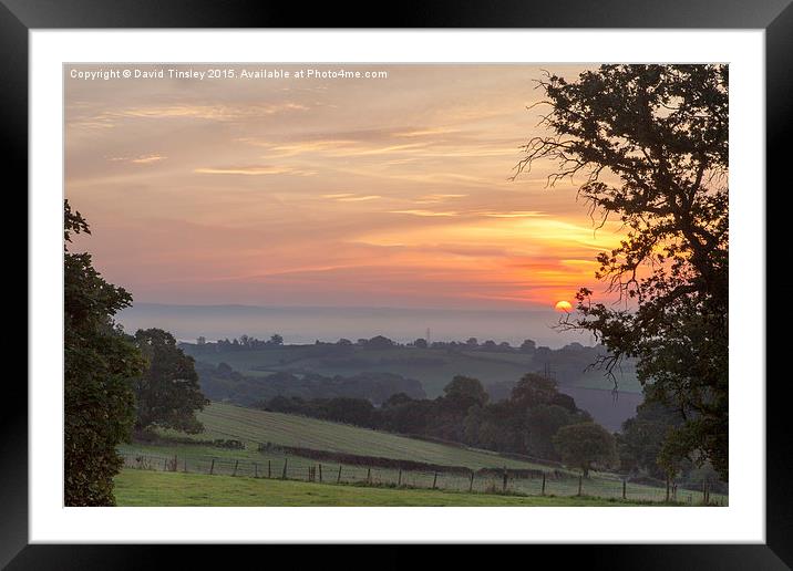 Severn Sunrise Framed Mounted Print by David Tinsley