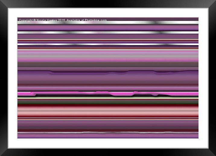  One The Line (purple) Framed Mounted Print by Nicola Hawkes