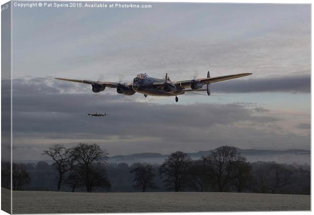  Lancaster - 'He aint heavy he's my brother' Canvas Print by Pat Speirs