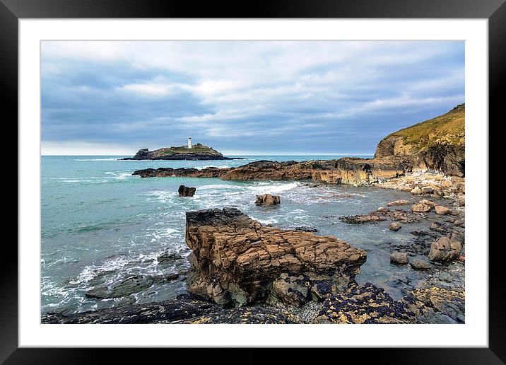  godrevy lighthouse Framed Mounted Print by Kelvin Rumsby