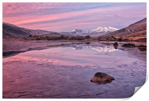  A reflection of Snowdon Print by Rory Trappe