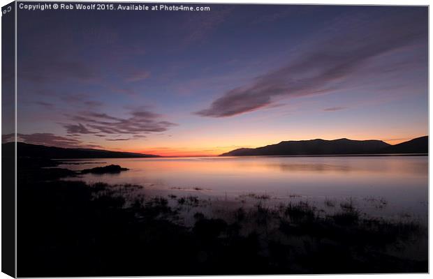  Loch Scridain Sunset Canvas Print by Rob Woolf