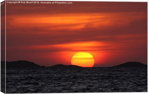  Sunset over Iona Canvas Print by Rob Woolf