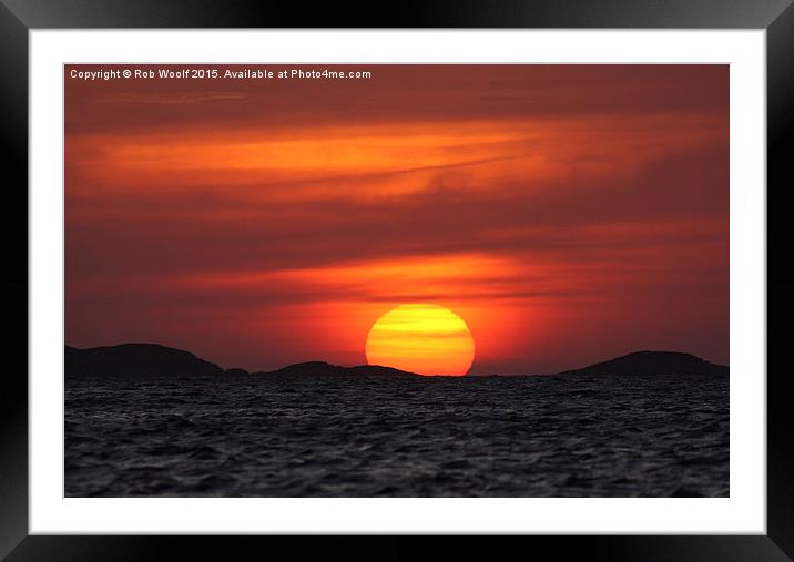  Sunset over Iona Framed Mounted Print by Rob Woolf