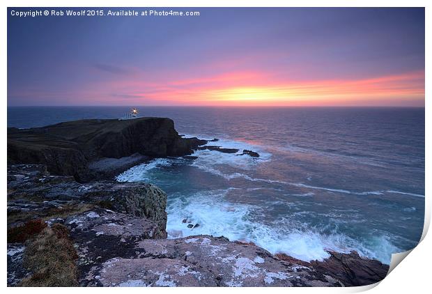  Stoer Head Lighthouse, Scottish Highlands Print by Rob Woolf