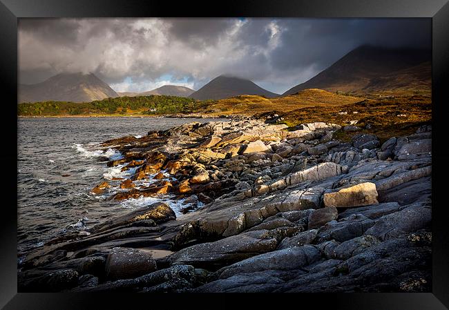  Shores of Loch Slapin, Torrin, Isle of Skye Framed Print by Andrew Kearton