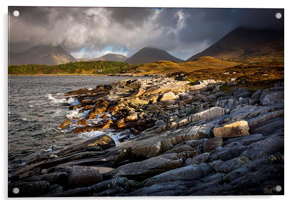  Shores of Loch Slapin, Torrin, Isle of Skye Acrylic by Andrew Kearton